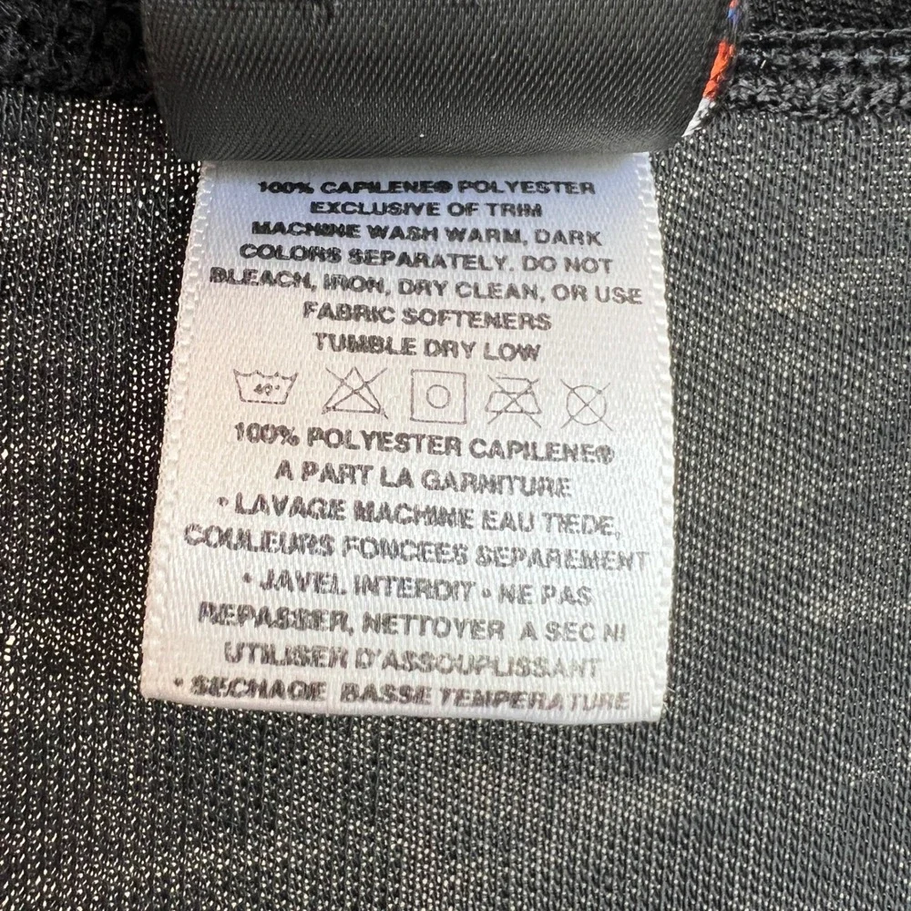 Patagonia Capilene Henley Top S‎ Black Long Sleeve Base Layer Made in USA